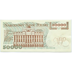 Polska, PRL, St. Staszic, 50000 złotych 1989, Warszawa, seria AM, UNC