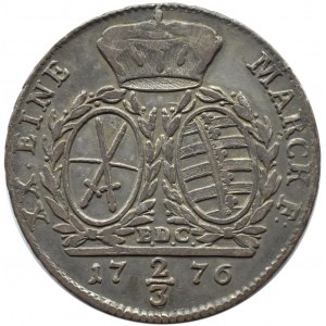 Deutschland, Sachsen, Friedrich August II, 2/3 Taler (Gulden) 1776 EDC, Dresden