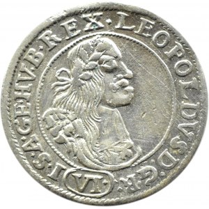 Hungary, Leopold I, 6 krajcars 1667 KB, Kremnica