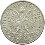 Polen, Zweite Republik, Kopf einer Frau, 10 Zloty 1932, London, SCHÖN!