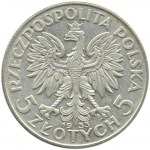 Polska, II RP, Głowa Kobiety, 5 złotych 1933, Warszawa, PIĘKNE