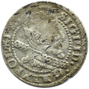 Sigismund III. Wasa, Pfennig 1606, Krakau, Wappen Lewart im Oval