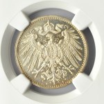 Niemcy, Prusy, 1 marka 1914 A, Berlin, wybitny menniczy egzemplarz, NGC MS67+