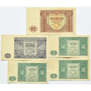 Polen, Republik Polen, Lot von Banknoten 1946, Warschau, keine Serienbezeichnung