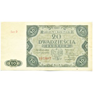 Polska, RP, 20 złotych 1947, Warszawa, seria D