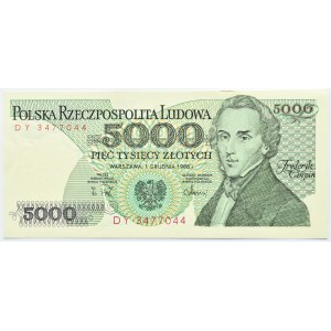 Polska, PRL, F. Chopin, 5000 złotych 1988, Warszawa, seria DY, UNC