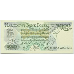 Poland, PRL, F. Chopin, 5000 zloty 1988, Warsaw, DY series, UNC