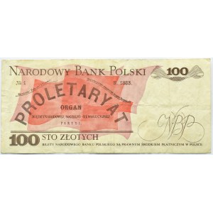 Polska, PRL, L. Waryński, 100 złotych 1986, Warszawa, seria SE, destrukt