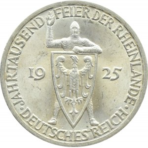Germany, Weimar Republic, 3 marks 1925 A, Rheilande, UNC