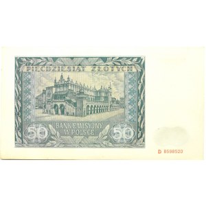 Polen, Allgemeine Regierung, 50 Zloty 1941, Krakau, Serie D, UNC