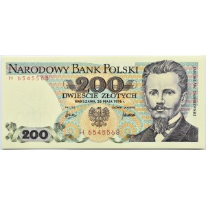 Polen, PRL, J. Dąbrowski, 200 Zloty 1976, Warschau, Serie H, UNC