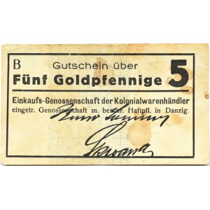 Danzig, Danzig, Einkaufs-Genossenschaft, 5 Goldpfennig, Serie B
