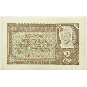 Polen, Generalgouvernement, 2 Zloty 1941, Serie AE, Krakau