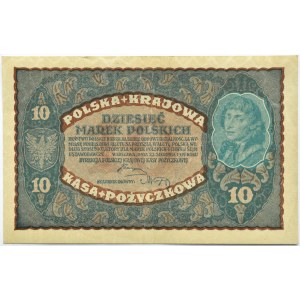 Poland, Second Republic, 10 marks 1919, 2nd series BE, Warsaw