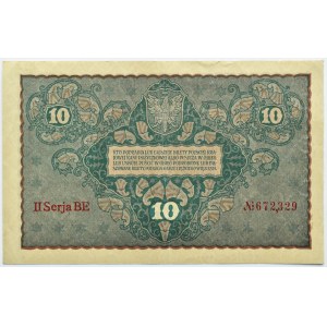 Poland, Second Republic, 10 marks 1919, 2nd series BE, Warsaw