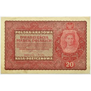 Poland, Second Republic, 20 marks 1919, II series FU, Warsaw