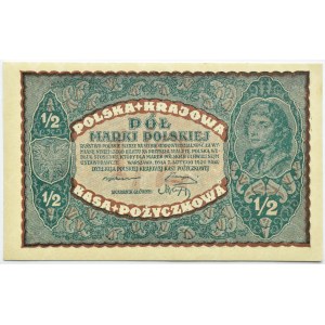 Polska, II RP, 1/2 marki 1920, Warszawa, UNC