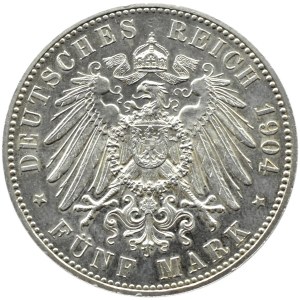 Deutschland, Mecklenburg-Schwerin, 5 Mark 1904 A, Berlin, Goldenes Jubiläum