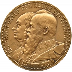 Niemcy, Bawaria, Wittelsbachowie - medal 1810-1910, brąz