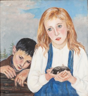 Wlastimil Hofman (1881 Praga - 1970 Szklarska Poręba), Dzieci z kretem, 1959