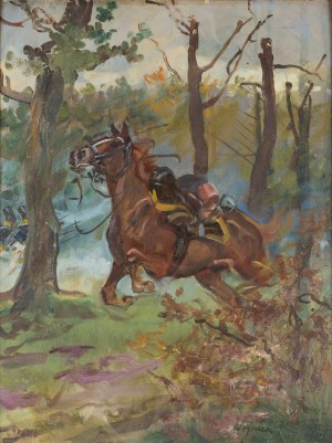 Wojciech Kossak (1856 Paryż - 1942 Kraków), Spłoszony koń, 1912