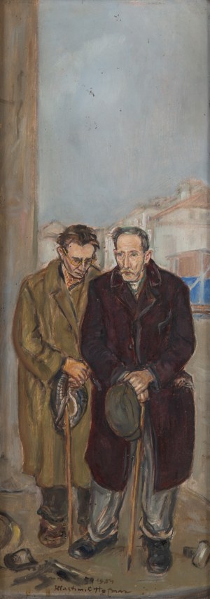 Wlastimil Hofman (1881 Praga - 1970 Szklarska Poręba), Mężczyźni na ulicy, 1954
