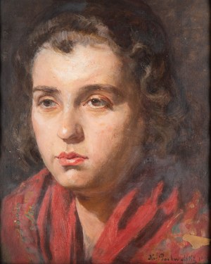 Kazimierz Pochwalski (1855 Kraków - 1940 Kraków), Portret dziewczyny, 1929