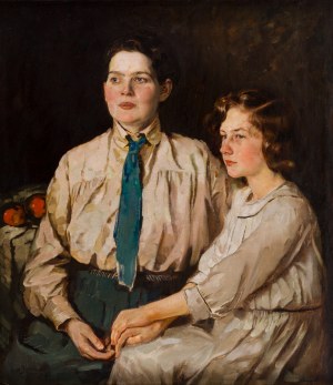 Otto Priebe (1886 - 1945 ), Portret matki z córką , 1920