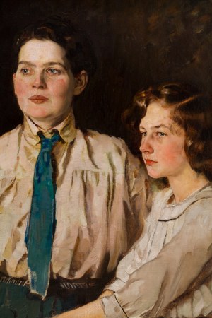 Otto Priebe (1886 - 1945 ), Portret matki z córką , 1920