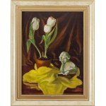 Autor nieznany, Martwa natura z tulipanami