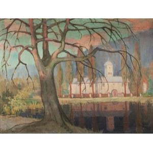 Bolesław Dybczyński (1887 - 1955 ), Drzewo nad stawem, 1931