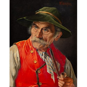 Franz Xavier Wölfle (1887 - 1972), Mężczyzna z fajką, około1930