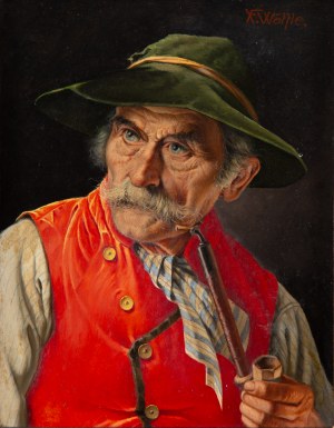 Franz Xavier Wölfle (1887 - 1972), Mężczyzna z fajką, około1930