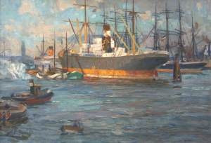 Paul Emil Gabel (1875 Elbląg - 1938 Hamburg), Port w Hamburgu
