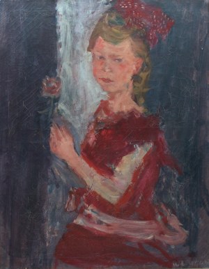 Joachim Weingart (1895 Drohobycz - 1942 Oświęcim), Portret dziewczynki z różą