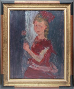 Joachim Weingart (1895 Drohobycz - 1942 Oświęcim), Portret dziewczynki z różą