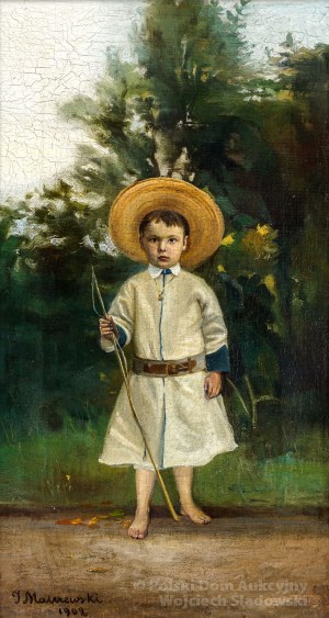 Jacek Malczewski (1854 - 1929), Portret chłopca w kapeluszu, 1902