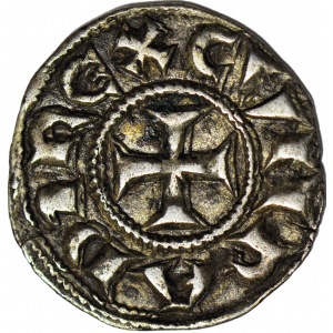 Włochy, Genua. Republika (1139-1339) AR Grosso, Konrad II ok. 1272 r.