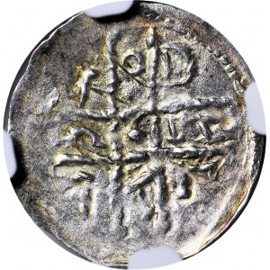 Bolesław I Wysoki 1163-1201, Denar ok. 1177-1201, Postacie/Krzyż, R2
