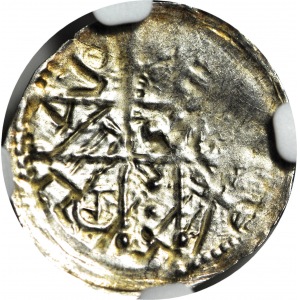 Bolesław I Wysoki 1163-1201, Denar ok. 1177-1201, Postacie/Krzyż, R2
