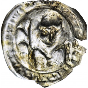 RR-, Mieszko III Stary 1173-1202, Brakteat łaciński, Książę z liściem palmowym, R5