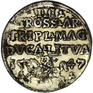 RR-, Zygmunt II August, Trojak 1547, Wilno, R5