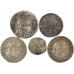 Zygmunt II August, zestaw pięciu monet