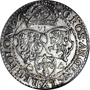 R-, Zygmunt III Waza, Szóstak 1596, Malbork, duża głowa