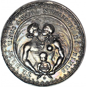 Medal zaślubinowy autorstwa Jana Höhna, srebro