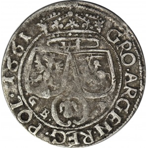 RRR-, Jan Kazimierz, Szóstak 1661, Lwów, brak SEX, R8