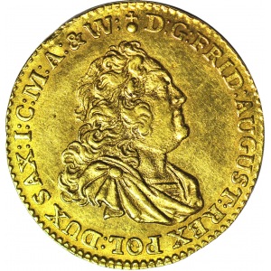 R-, August III Sas, Dukat 1755, Drezno, piękny