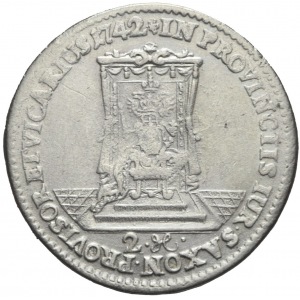 August III Sas, Dwugrosz wikariacki 1742, Drezno