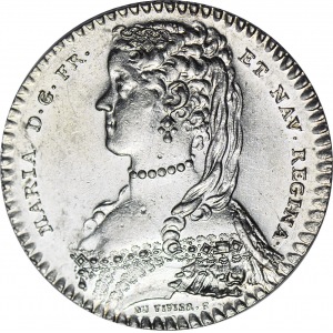 Maria Leszczyńska, królowa Francji, Żeton 1743, srebro