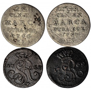 Stanisław A. Poniatowski, zestaw czterech monet